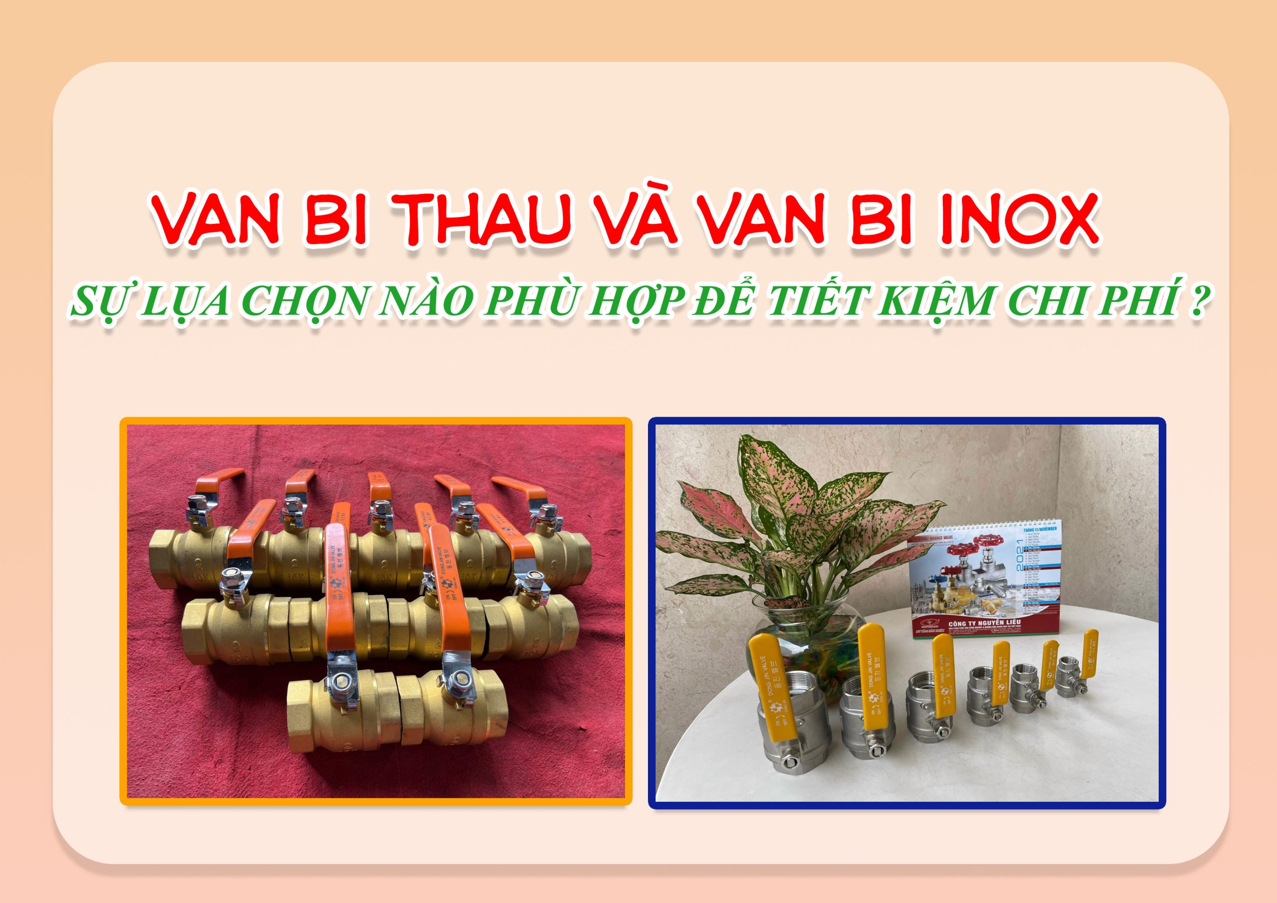VAN BI THAU VÀ VAN BI INOX SỰ LỤA CHỌN NÀO PHÙ HỢP ĐỂ TIẾT KIỆM CHI PHÍ ?
