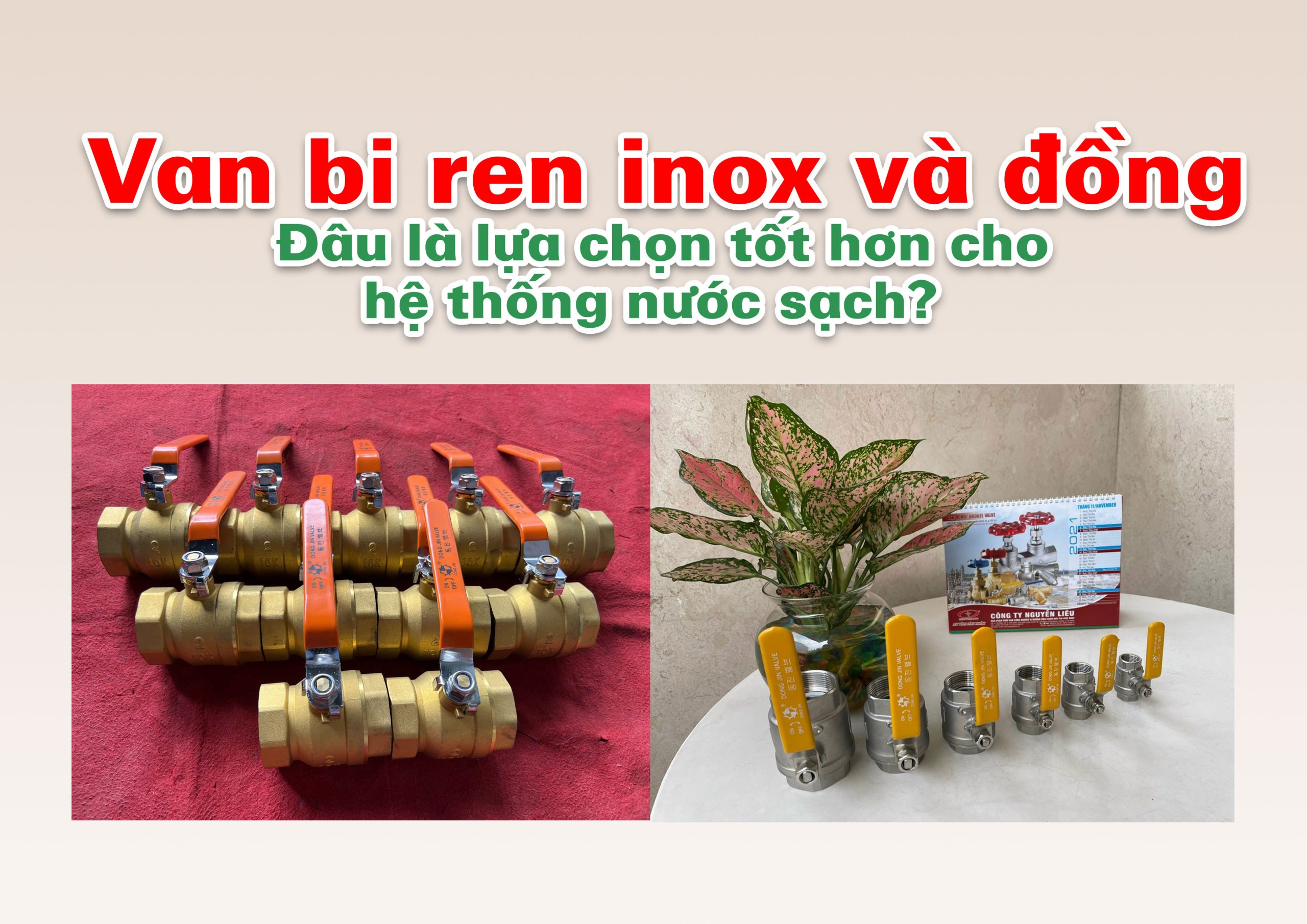Van bi ren inox và đồng – Đâu là lựa chọn tốt hơn cho hệ thống nước sạch?