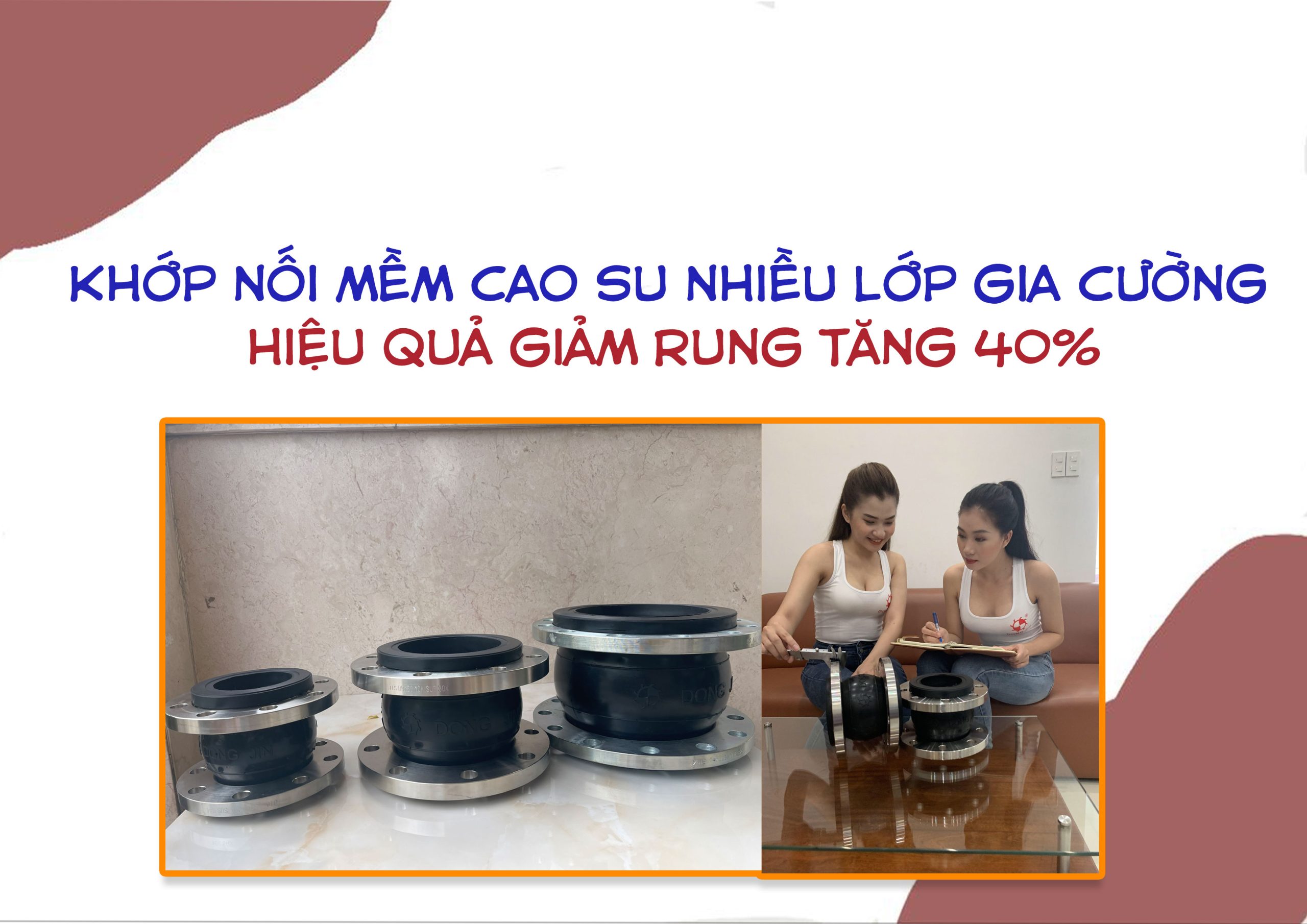 Khớp nối mềm cao su nhiều lớp gia cường – hiệu quả giảm rung tăng 40%