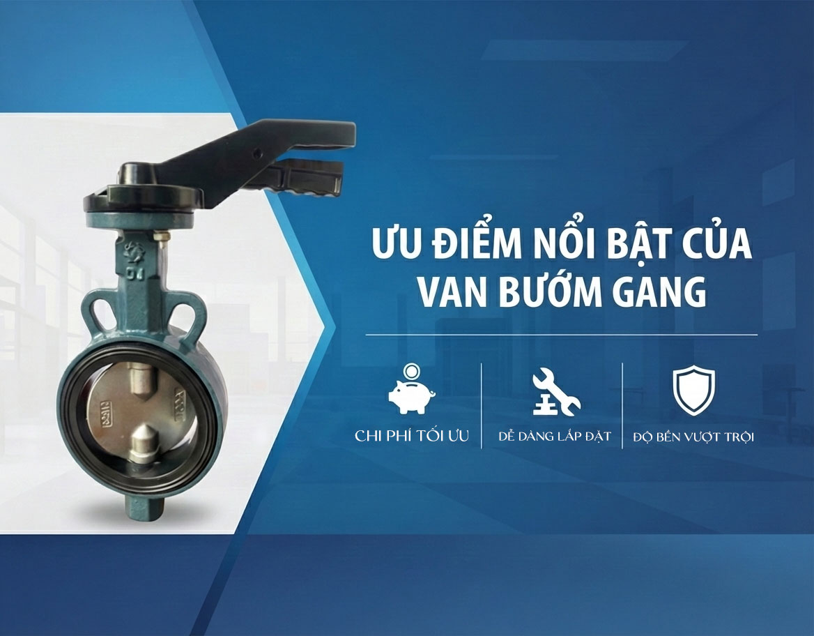 Ưu điểm nổi bật của van bướm gang so với các loại van công nghiệp khác