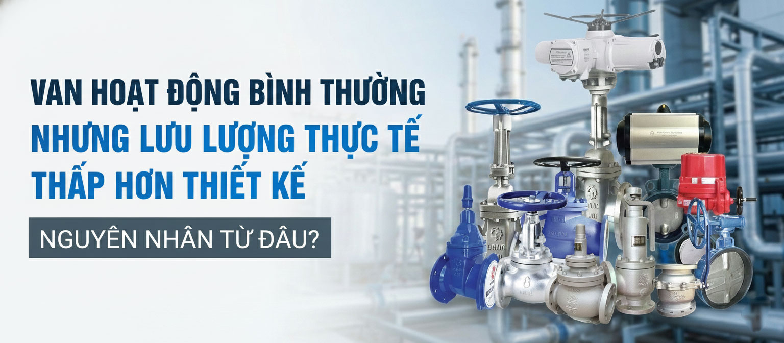 Van hoạt động bình thường nhưng lưu lượng thực tế thấp hơn thiết kế – nguyên nhân từ đâu?