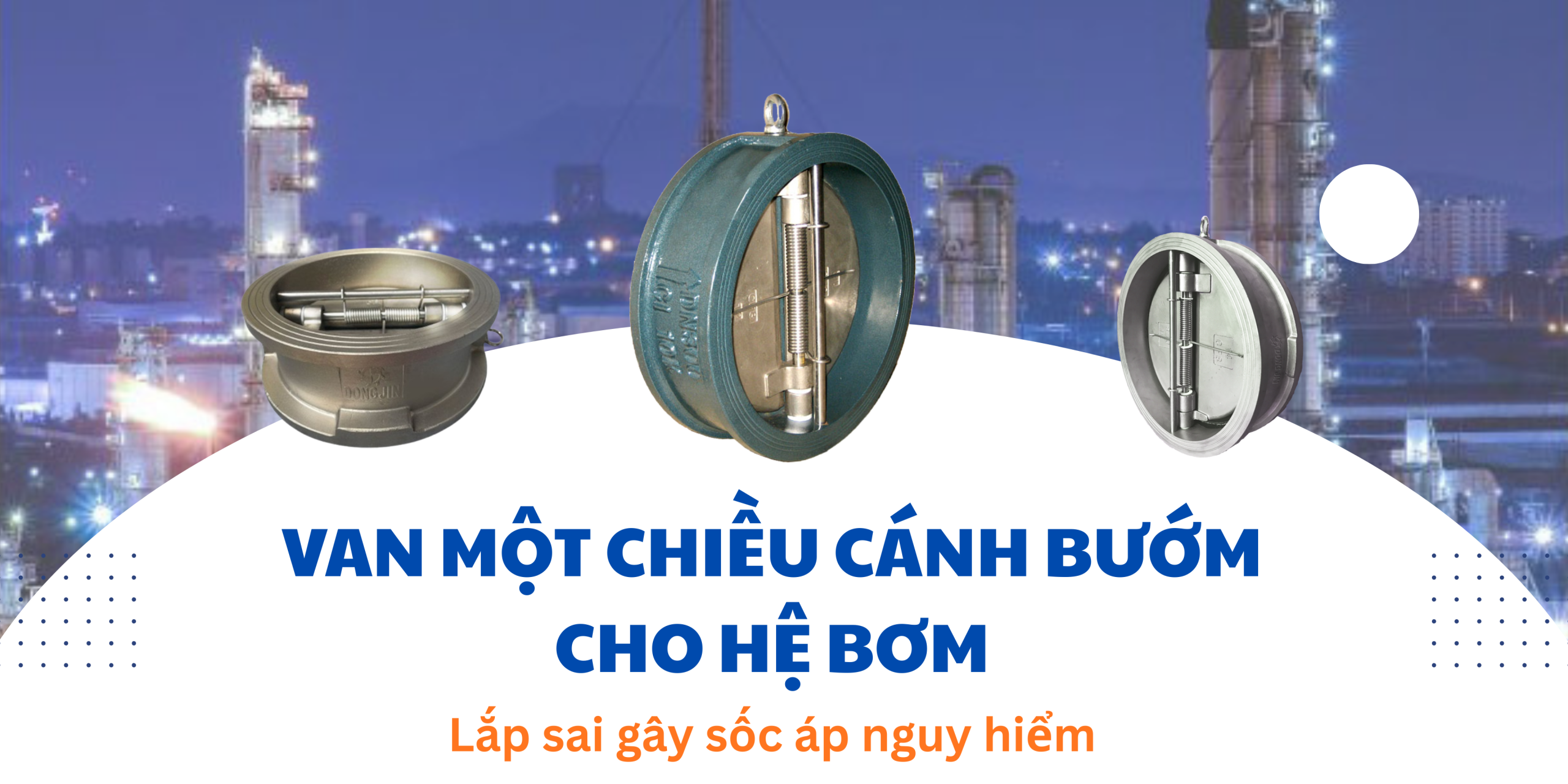Van một chiều cánh bướm cho hệ bơm – lắp sai gây sốc áp nguy hiểm
