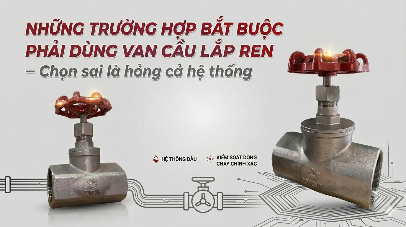Những trường hợp bắt buộc phải dùng van cầu lắp ren – Chọn sai là hỏng cả hệ thống