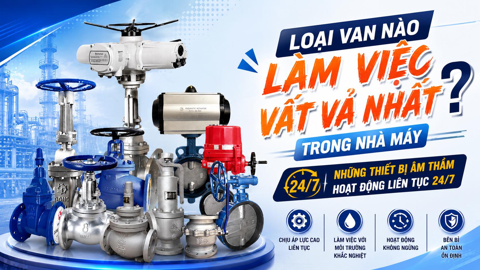 Loại Van Nào Làm Việc Vất Vả Nhất Trong Nhà Máy? Những Thiết Bị Âm Thầm Hoạt Động Liên Tục 24/7