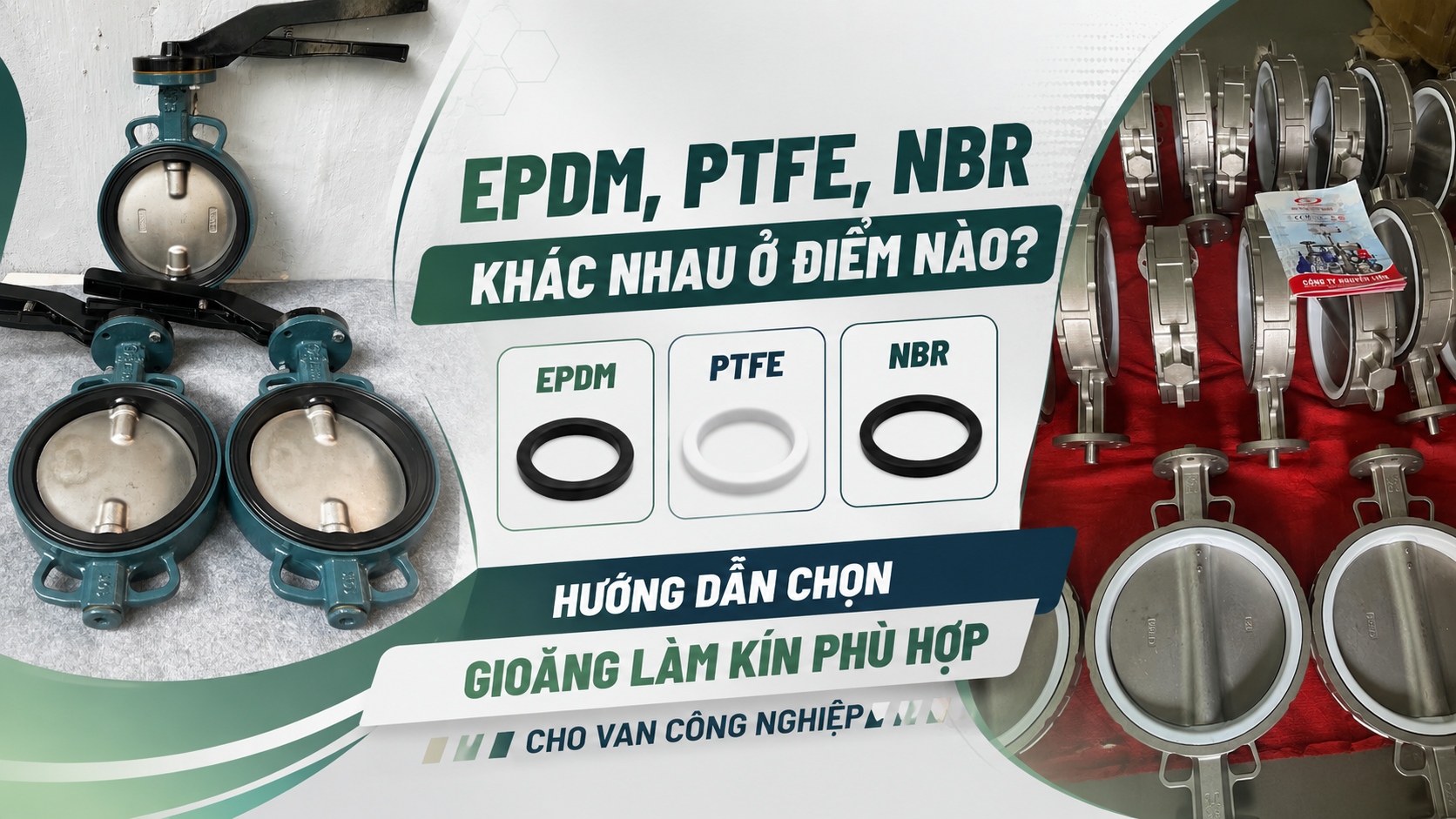EPDM, PTFE, NBR Khác Nhau Ở Điểm Nào? Hướng Dẫn Chọn Gioăng Làm Kín Phù Hợp Cho Van Công Nghiệp