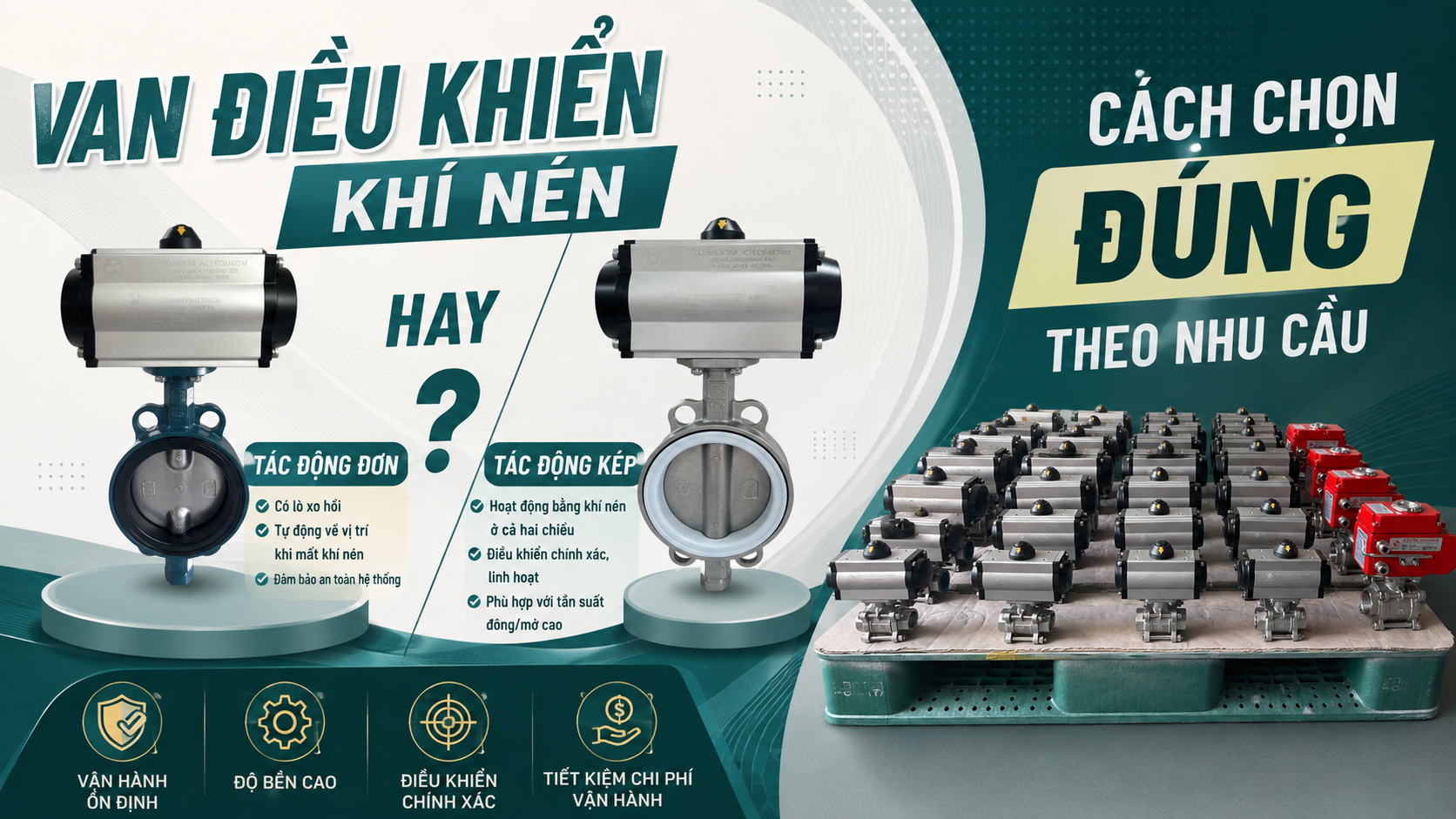 Van Điều Khiển Khí Nén Tác Động Đơn Hay Tác Động Kép? Cách Chọn Đúng Theo Nhu Cầu