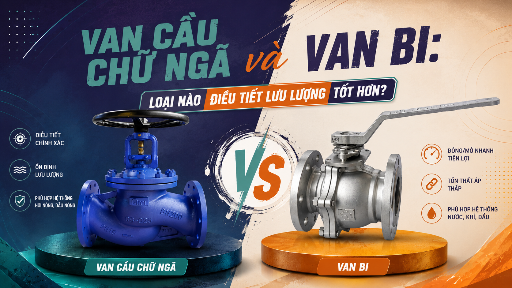 Van Cầu Chữ Ngã Và Van Bi: Loại Nào Điều Tiết Lưu Lượng Tốt Hơn?