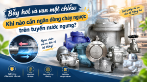 Bẫy hơi và van một chiều: Khi nào cần ngăn dòng chảy ngược trên tuyến nước ngưng?