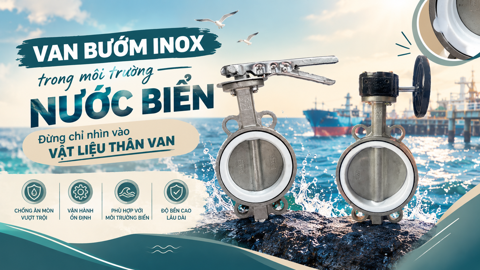 Van bướm inox trong môi trường nước biển: Đừng chỉ nhìn vào vật liệu thân van